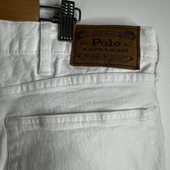Polo Ralph Lauren Jeans Mens 40x30 White Varick Slim Straight Denim Pants RL - Picture 8 of 12